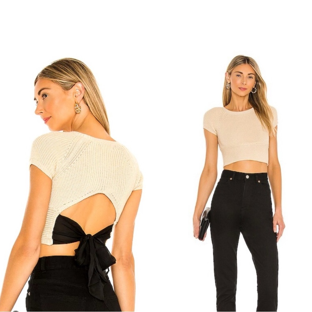 Lovers + Friends Cream Knit Crop Top